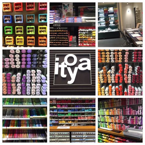 This was one of the best places to buy Copic markers (and lots of other supplies) in Tokyo. Don't confuse the Itoya art supply store with the big Itoya stationary store next to Tiffany's on the Main Street. It is a short walk from the Ginza station in the alley behind the big flashy Itoya stationary store. Happy shopping! Itoya Stationary, Itoya Japan, Ginza Japan, Stationery Display, Rangement Art, Stationary Store, Tokyo Shopping, Marker Storage, Stationary Shop