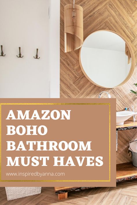 Boho Themed Bathroom, Hippie Bathroom Ideas, Bathroom Spa Decor Ideas, Small Boho Bathroom, Modern Bohemian Bathroom, Bathroom Ideas Boho, Rustic Boho Bathroom, Bohemian Bathroom Ideas, Home Bathroom Ideas