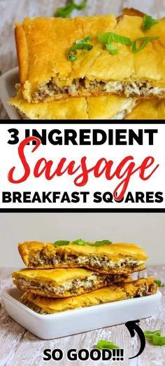 Easy Sausage Breakfast Casserole, Sausage Squares, Breakfast Squares, Easy Breakfast Casserole Sausage, Crescent Roll Breakfast Recipes, Cream Cheese Breakfast, Sausage Breakfast Casserole, Breakfast Casserole Recipe, Breakfast Crescent Rolls