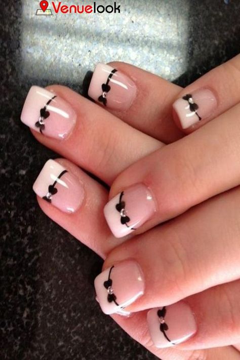 French Manicure Nail Designs, Bow Nail Designs, Bow Nail Art, Manicure Nail Designs, French Tip Nail Designs, French Manicure Nails, Nagel Tips, Cute Nail Art Designs, Nail Polish Trends