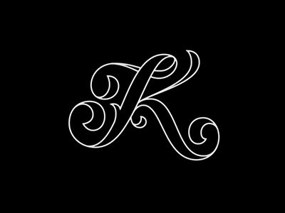 K letter dribble Nicolas Fredrickson, Tattoos Numbers, Tk Logo, Fonts For Tattoos, K Letter, Letters Typography, K Logo, Best Typography, The Letter K