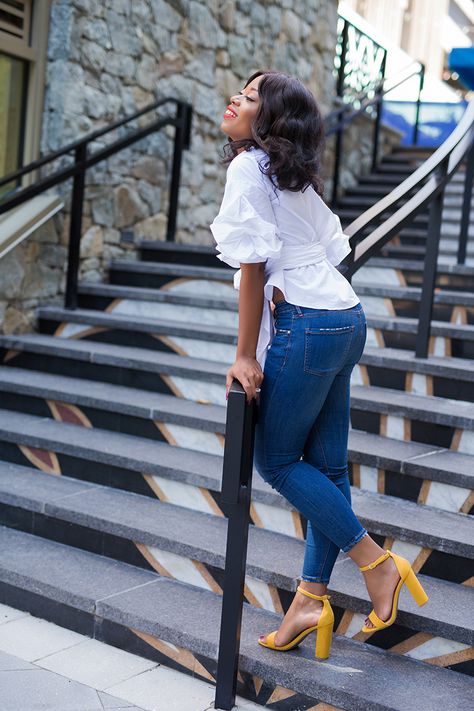 Yellow Sandals Outfit Summer, Strappy Heels Outfit, Mustard Yellow Heels, Yellow Strappy Heels, Mustard Shoes, Jadore Fashion, Sandals Outfit Summer, Wedges Outfit, 9to5chic Outfits