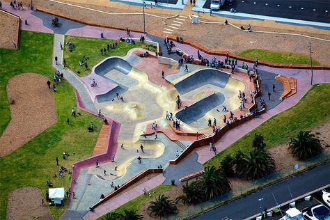 8 Best Skate Parks in Melbourne | Man of Many Skate Wallpaper, Skate Logo, Skatepark Design, Skateboard Park, Melbourne Suburbs, Public Space Design, Sport Park, Outdoor Park, Skate Decks