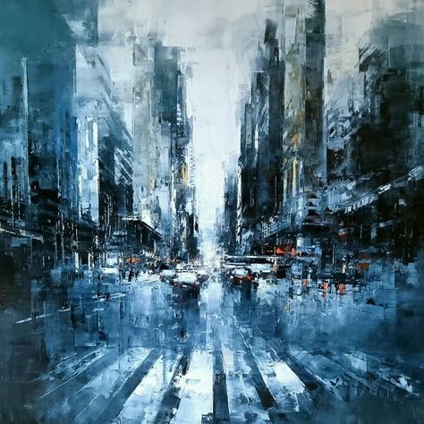 Painted City Scape, Abstract Cityscape Painting, Paris Artwork, Eagle Painting, Abstract City, City Painting, Architecture Painting, Cityscape Art, Landscape Art Painting