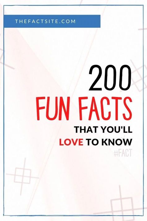 Love fun facts? We love them too! That's why we've got an awesome list of the top 200 most interesting and fun facts! Here you'll find out about a goat that served in the British Army, how to get free McDonald's for life, and what the irrational fear of fun is! Find the answers and more with these 200 random, fun facts that you'll love to know! #TheFactSite #Facts #RandomFacts #InterestingFacts #200Facts #FunFacts #FactsList #AmazingFacts Important Facts To Know, Random Fact Of The Day, Mind Blowing Facts Unbelievable Funny, Random Fun Facts Funny, Random Fun Facts Mind Blowing, Did You Know Facts Mind Blown, Weird Facts You Didnt Know, Fun Facts About Me Ideas, Weird Facts Random