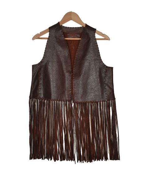 A stylish plain brown leather vest crafted from genuine goat leather, displayed on a rustic background. The vest features a sleek and versatile design, perfect for various outfits and occasions. Fringe Leather Vest, Leather Fringe Vest, Surface Pattern Design Inspiration, Pattern Design Inspiration, Fringe Vest, Free Spirit Style, Vest Outfits, Goat Leather, Leather Vest