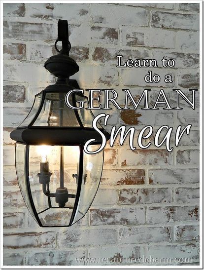 learn to do a german smear, painting Smear Brick, Exterior Brick Veneer, German Smear Brick, Painting Laminate Countertops, German Schmear, German Smear, Exterior Farmhouse, Brick Accent Walls, Faux Brick Panels