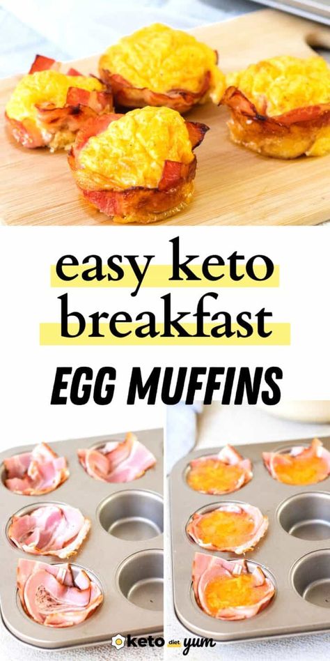 Keto Egg Muffins, Breakfast Egg Muffins, Egg Cups Recipe, Easy Keto Breakfast, The Egg Diet, Egg Muffins Recipe, Healthy Low Carb Dinners, Egg Muffins Breakfast, Easy Keto Meal Plan