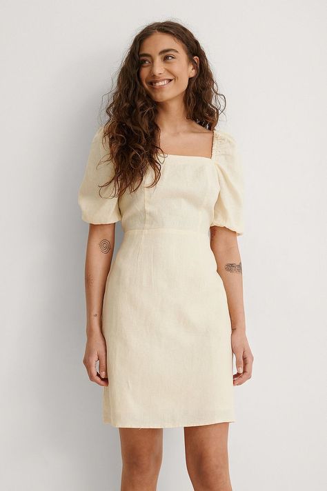 College Grad Dresses, Cream Linen Dress, Cotton Short Dresses, Korea Dress, Boho Mode, Long Skirt Fashion, Frock Fashion, Frock For Women, Linen Dress Women