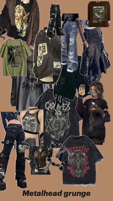 Metal Head Style, Metal Head Outfits, Indie Grunge Outfits, Fairy Grunge Outfit, Metal Heads, Baggy Outfit Ideas, Street Style Outfits Casual, Grunge Fits, Punk Style Outfits