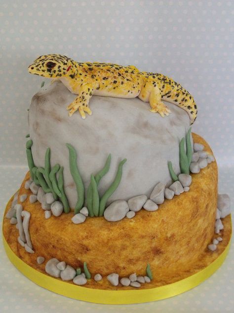 Oscar oasis birthday party. Change the lizard on top to make it look like oscar Salamander Birthday Party, Lizard Themed Birthday Party, Lizard Birthday Party, Gecko Cake, Lizard Party, Lizard Cake, Snake Cakes, 8th Birthday Cake, Reptile Party