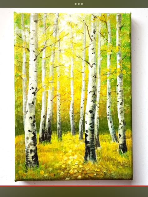 Painting Birch Trees, 자작나무 그림, Birch Trees Painting, Birch Trees Landscaping, Dollar Store Christmas Decorations, Landscape Acrylic Painting, Sap Green, Drawing Arts, Birch Tree Art