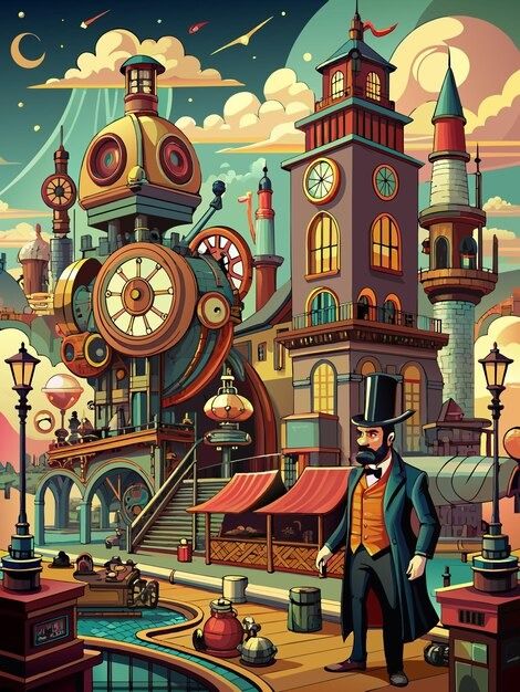 Comic cartoon steampunk victorian city vectors, photos and PSD files | Free download Victorian City, Vector Graphics Illustrations, Floating Island, City Vector, Steampunk Victorian, Comic Cartoon, Graphics Illustration, Steam Punk, Psd Files