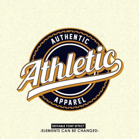 Athletic logo design for clothing or lab... | Premium Vector #Freepik #vector #retro-typography #retro-text #vintage-text-effect #retro-style Athletic Logo Design, Logo Design For Clothing, Design For Clothing, Athletic Logo, Retro Text, Logo Design Ideas, Retro Logos, Graphic Editing, Clothing Logo