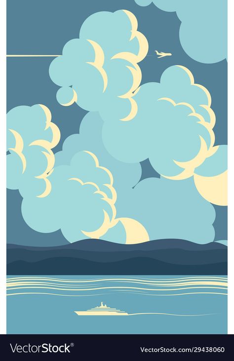 Clouds Vector Illustration, Cloud Vector Illustration, Illustrated Clouds, Sky Illustration Cloud, Cloud Illustration Design, Clouds Illustration Art, Illustrated Stationary, Cloud Graphic Design, Sea And Clouds