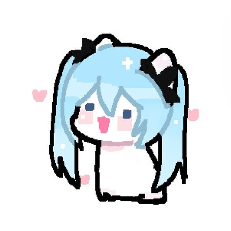 Hatsune Miku Chibi, Miku Chibi, Miku Hatsune Chibi, Miku Hatsune Vocaloid, Cute Easy Doodles, Goofy Drawing, Vocaloid Characters, Cat Doodle, Cute Doodles Drawings