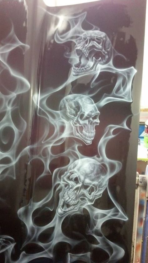 Art Ideas Pictures, Airbrush Art Ideas, Airbrush Skull, Evil Skull Tattoo, Skull Art Tattoo, Drawing Skull, Skull Stencil, Skull Sleeve Tattoos, Airbrush Designs