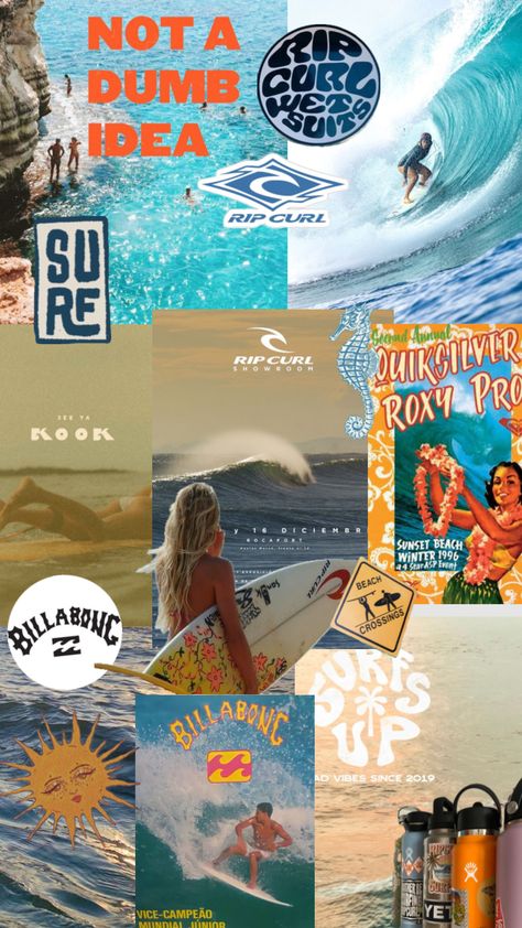 Surfer Pictures For Wall Collage, Surfing Wallpaper Aesthetic, Aesthetic Surf Wallpaper, Surf Aesthetic Wallpaper, Surfing Aesthetic Wallpaper, Surfing Collage, Beachy Aesthetic Wallpaper, Surf Collage, Surfing Wallpaper