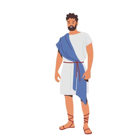 Homem romano em traje histórico, persona... | Premium Vector #Freepik #vector #romano #roma-antiga #grecia-antiga #roma Ancient Tunic, Ancient Greek Clothing, White Background Cartoon, Fashion Design Inspiration Board, Roman Clothes, Roman Man, Roman Characters, Greek Men, Background Cartoon