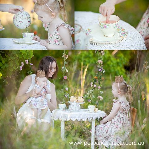 Mom And Me Tea Party Photos, Mommy And Me Tea Party Photo Shoot, Yea Party Photo Shoot, Carrots Photography, Tea Party Photoshoot, Teacup Party, Tea Party Photography, Mommy And Me Poses, Yea Party