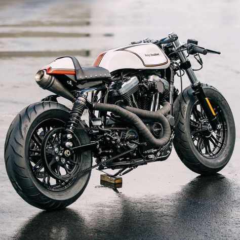 More Sportster Cafe Racer, Xe Ducati, Bike Motorcycles, Motor Klasik, Мотоциклы Harley Davidson, Perjalanan Kota, Motorcycle Ideas, Retro Bikes, Cafe Racer Moto