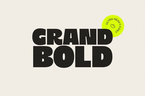 GRAND BOLD is ultra heavy font inspired by the nostalgia and aesthetics of the 80-90s. Ideal for advertising, headlines, editorial design, branding, and posters. GRAND BOLD Font Features: - Full Set of standard alphabet and punctuation - PUA Encoded - no special software needed to access extra characters - Multilingual Characters AÁĂÂÄÀĀĄÅÃÆBCĆČÇĊDÐĎĐEÉĚÊËĖÈĒĘẼFGĞĢĠḠHĦIĲÍÎÏİÌĪĮĨJKĶLĹĽĻŁMNŃŇŅÑ OÓÔÖÒŐŌØÕŒPÞQRŔŘŖSŚŠŞȘẞTŤŢȚUÚÛÜÙŰŪŲŮŨVWẂŴẄẀXYÝŶŸỲỸZŹŽŻ Bold Font Logo, Police Logo, Timeless Font, Font Creator, Free Commercial Fonts, Minimalist Font, Logo Font, Font Logo, Bold Logo