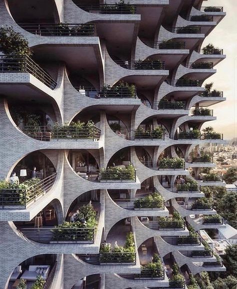 Architecture Cool, Brick Arch, Brick Masonry, Tower Design, Green Architecture, Sustainable Architecture, Futuristic Architecture, Facade Design, Brutalism