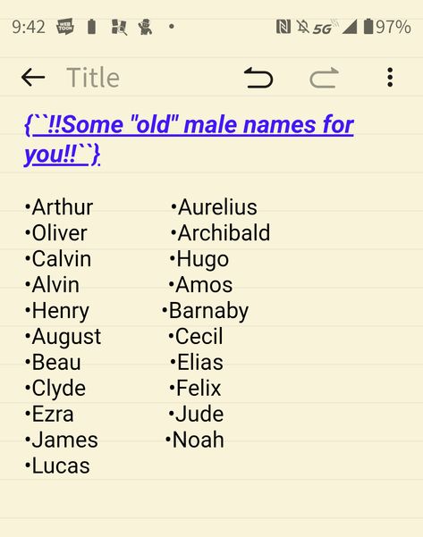 {~``Here are some male names I got from google for you!``~} Name Ideas For Ocs Male, Hot Male Names List, Dark Male Character Names, Male Character Names Writing, Name Ideas Masculine, Old Fashioned Male Names, Writing Folders, Rp Ideas, Old Fashioned