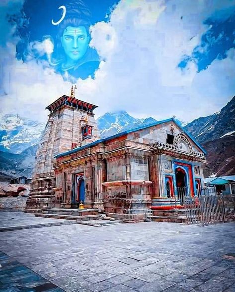 Kedarnath Decoration For Ganpati, Mahakal Background For Editing, Mahakal Background, Shivaparvathi Images, Shiva Kedarnath, Shivratri Wallpaper, Shivratri Photo, Kedarnath Temple, Temple Painting