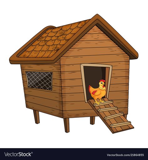 Hen Coop, Happy Birthday Animals, Farm Cartoon, Chicken Vector, Chicken Shack, House Cartoon, Cartoon Chicken, Building A Chicken Coop, Hen House