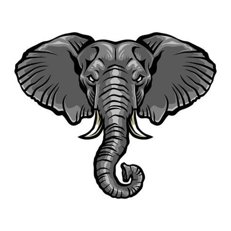 Angry Elephant Drawing, Angry Elephant, Elephant Cartoon Images, Elephant With Trunk Up Drawing, Elephant Character Illustration, Cute Elephant Cartoon, Bike Decals, Elephant Icon, Alabama Vs Auburn