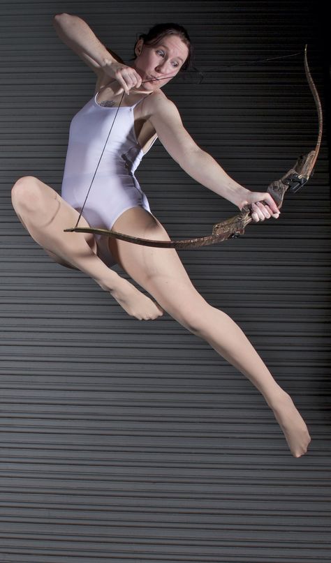 Archer Pose, Archery Poses, Jumping Poses, Bow Pose, Action Pose Reference, Female Pose Reference, Body Reference Poses, Bow And Arrow, Human Poses Reference