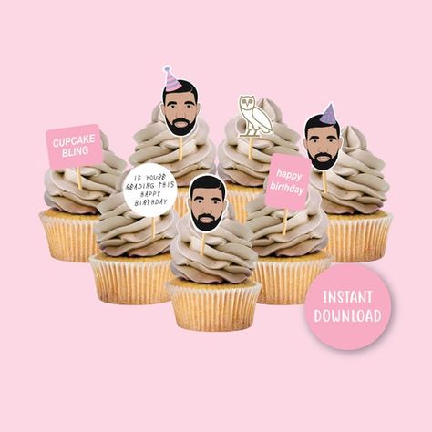 Hey, I found this really awesome Etsy listing at https://www.etsy.com/ca/listing/814222789/drake-cupcake-toppers-printable-file Drake Birthday Cards, Drake Happy Birthday, Drake Party, Drake Birthday Party, Drake Birthday, Drake's Birthday, Photo Backdrop Birthday, Graduation Centerpieces, Champagne Papi