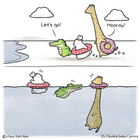 Cute Gator, Comics Animals, Green Egg Table, Big Green Egg Table, The Awkward Yeti, Happy Birthday Illustration, Table Build, Funny Beach, Cute Ferrets