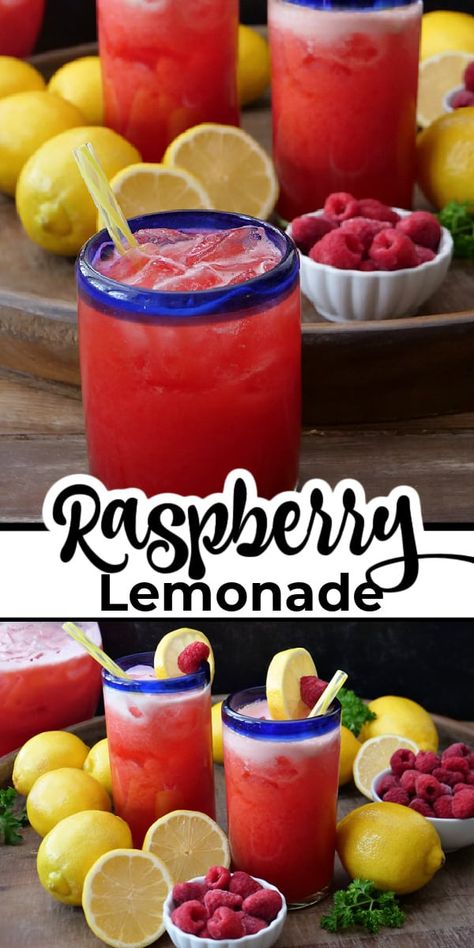 Rasberry Lemonade, Raspberry Lemonade Punch, Frosted Lemonade Recipe, Party Punches, Frozen Drink Recipes, Yummy Summer Drinks, Homemade Lemonade Recipes, Squeezed Lemon, Drink Recipes Nonalcoholic