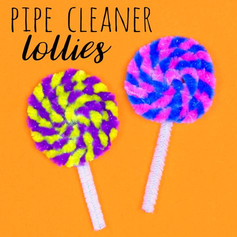 Pipe Cleaner Lolly Pops — Doodle and Stitch Pipe Cleaner Projects, Lollipop Craft, Pipe Cleaner Art, Hanging Craft Ideas, Summer Camp Crafts, Hanging Craft, Pipe Cleaner Crafts, Toddler Arts And Crafts, Candy Theme