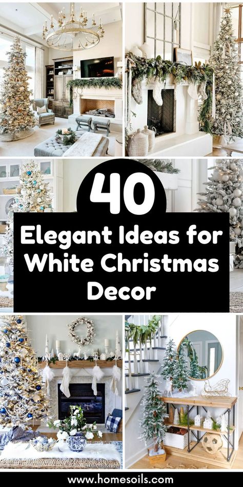 Create a winter wonderland with 40 elegant white Christmas decor ideas for a serene, festive ambiance! Visit our site for timeless holiday inspiration! White Out Christmas Decor, White Table Christmas Decor, White Christmas Table Decorations Ideas, Cream And White Christmas Decor, White Christmas Mantle Decor Ideas, White Wonderland Christmas Decor, Christmas Snow Decorations, White Gold And Silver Christmas Decor, White Christmas Party Decor