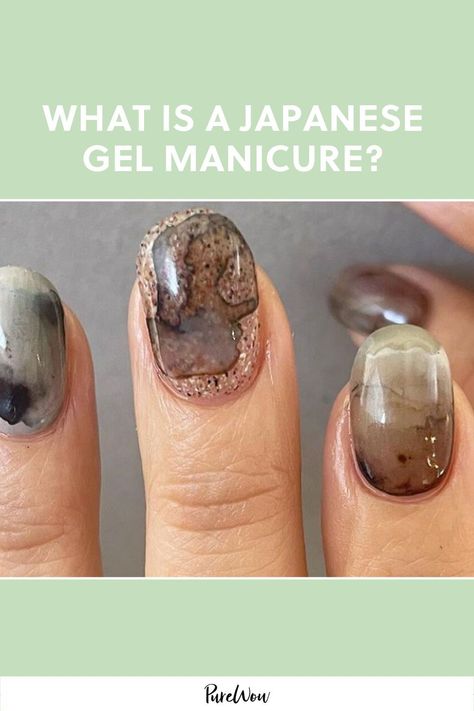 Japanese Gel Manicure, Wabi Sabi Nails, Japanese Gel Nail Designs, Japanese Gel Nails, Japanese Manicure, Love Nail Art, Types Of Manicures, Gel Manicures, Edge Nails