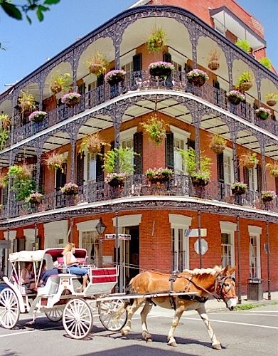 The French Quarter's Miltenberger House in New Orleans, Louisiana New Orleans French Quarter, New Orleans Travel, Hanoi Vietnam, Tulum Mexico, Horse Drawn, Kyoto Japan, French Quarter, Historical Place, Oh The Places Youll Go