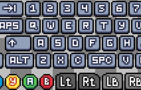 Free set of gamepad and keyboard buttons Keyboard Pixel Art, Pixel Keyboard, Computer Pixel Art, Pixel Button, Ui Buttons, Gui Design, Button Game, Cool Pixel Art, Tapestry Blanket