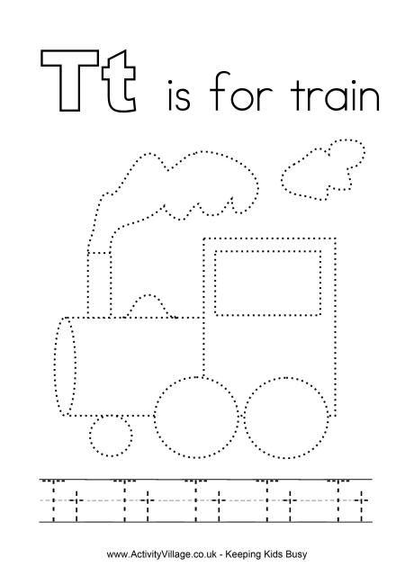 Free alphabet printables Letter T Worksheets Kindergarten, T Is For Train, Letter T Activities, Abc Preschool, Preschool Tracing, Tracing Worksheets Preschool, Learning Worksheets, Preschool Writing, Alphabet Crafts