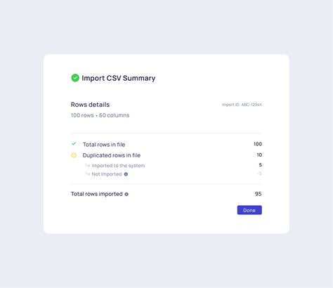 CSV File Import - Summary by Teo Choong Ching on Dribbble Summary Page Design, Ux Components, Ui Forms, Ui Design Website, Brand Experience, Experience Design, Page Design, Ui Design, Get Inspired