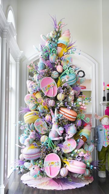 Easter Home Decor, Farmhouse Easter, Easter Craft Decorations, Home Decor Table, Easter Tree Decorations, Holiday Tree Decorations, Christmas Themes Decorations, Christmas Tree Inspiration, Easter Bunny Decorations