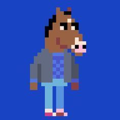 Bojack Horseman Perler Beads, Bojack Horseman Pfp, Animation Character, Pixel Drawing, Diy Perler Bead Crafts, Pixel Art Grid, Bojack Horseman, Diy Perler Beads, Funny Horse