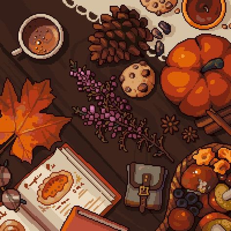 Pixel Art Landscape, Pixel Art Background, Vaporwave Art, 8bit Art, Pixel Art Games, Pixel Art Design, Autumn Vibes, Autumn Art, Fall Wallpaper