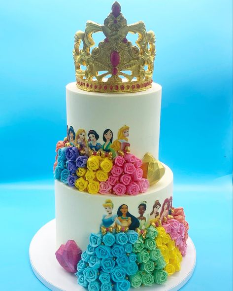 2 Tier Princess Birthday Cake, Princess Dress Cake, African Cake, Disney Princess Birthday Cakes, Cake Designs For Kids, Unicorn Desserts, Tiered Cakes Birthday, Mickey Cakes, Superhero Birthday Cake