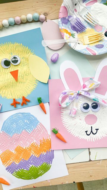 Kids Craft and Learning Page on Instagram: "Fork Print Easter Crafts 🐰 follow @abcdeelearning for more kids ideas" Spring Handprint Crafts, Spring Crafts For Infants, Aries Tattoo Ideas, Crafts For Infants, Kindergarten Easter Crafts, Easter Activities For Preschool, Aries Symbol, Easter Crafts For Toddlers, Easter Arts And Crafts