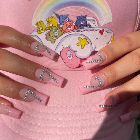 777 Nails Design, Angel Number Nail Design, 777 Angel Number Nails Design, Acrylic Nails Angel Numbers, Angel Number Acrylic Nails, Pink French Tip Nails Butterfly, Nails Gems Rhinestones, Number Nails Design, 777 Nails