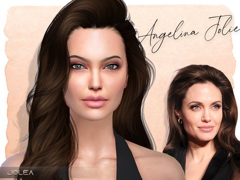 The Sims Resource - Angelina Jolie Angalina Jolie, Angelina Jolie Hair, Pelo Sims, Free Sims 4, Sims 4 Cc Skin, Celebrity Skin, Sims Four, Sims 4 Collections, Sims Hair