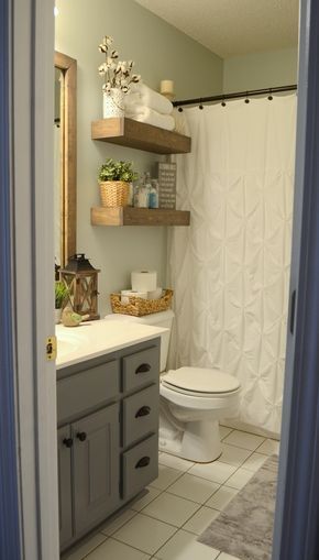 Over The Toilet Shelf Decor, Toilet Shelf Decor, Tub Skirt Ideas Diy, Tub Skirt Ideas, Over The Toilet Shelf, Tub Skirt, Ideas For Small Bathroom, Bathroom Diy Ideas, Toilet Shelf